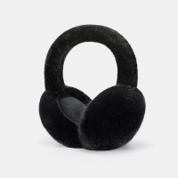 秋冬季防風加絨仿兔毛保暖耳罩-黑色 | 可摺疊收納 | 蓬鬆軟糯 | 保暖蓄熱