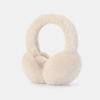 秋冬季防風加絨仿兔毛保暖耳罩-卡其 | 可摺疊收納 | 蓬鬆軟糯 | 保暖蓄熱