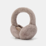 秋冬季防風加絨仿兔毛保暖耳罩-咖色 | 可摺疊收納 | 蓬鬆軟糯 | 保暖蓄熱