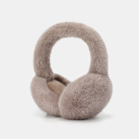 秋冬季防風加絨仿兔毛保暖耳罩-咖色 | 可摺疊收納 | 蓬鬆軟糯 | 保暖蓄熱