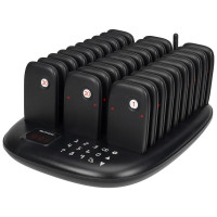 RETEKESS 方形取餐呼叫器-1拖30 | 可自訂七種尋呼模式 | 待機時間15小時 | 500米工作距離