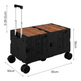 可折疊戶外露營車-大號黑色 | 全地形越野輪 | 省力把手設計 | 150L裝載量 | 360°萬向滾輪