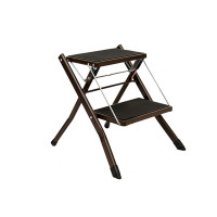 鐵盤二步梯凳-啡色 | 登高梯 | 小巧輕薄 | 120KG承重