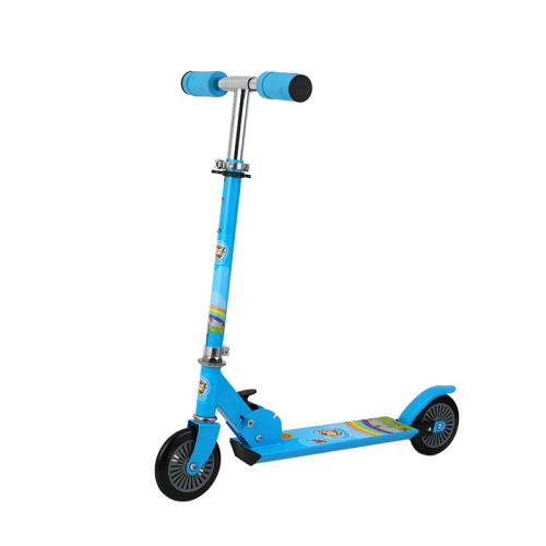 可摺疊兒童滑板車-藍色 | 順暢滑行 | 三檔高度調節 | PU靜音輪