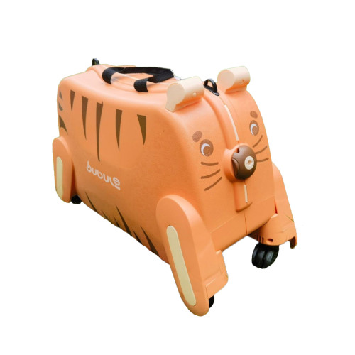 兒童行李箱19寸-老虎款 | 可騎乘可坐 | 環保PP材質 | 抗壓抗衝擊 | 輕便易攜帶