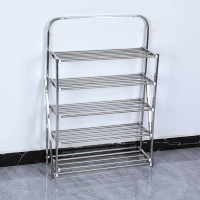 多層大容量不鏽鋼鞋架-摺疊5層 | 高88cm*長60cm*寬22cm | 合理間距 | 穩固承重
