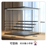 透明手辦展示盒-5層階梯+燈光 | 防塵易潔 | 帶門設計 | 組裝簡單
