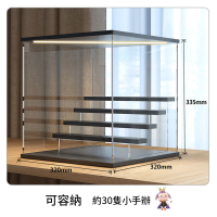 透明手辦展示盒-5層階梯+燈光 | 防塵易潔 | 帶門設計 | 組裝簡單