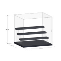 透明手辦展示盒-4層階梯 | 防塵易潔 | 帶門設計 | 組裝簡單