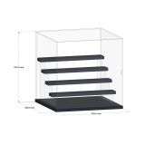 透明手辦展示盒-5層階梯 | 防塵易潔 | 帶門設計 | 組裝簡單