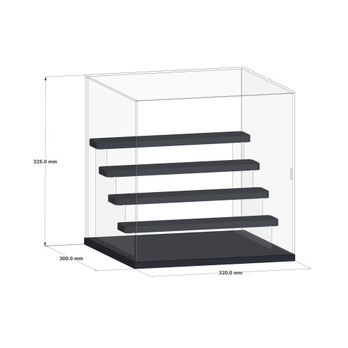 透明手辦展示盒-5層階梯 | 防塵易潔 | 帶門設計 | 組裝簡單