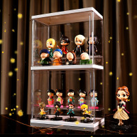 盲盒收納展示架-大號二層+燈 | 自由疊加 | 360°通透 | 防塵防氧