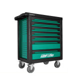 綠林 七層維修工具推車-X-71基礎款（綠色） | 多區收納 | 耐磨不銹鋼檯面 | 自鎖防傾倒系統 | 雙煞車車輪