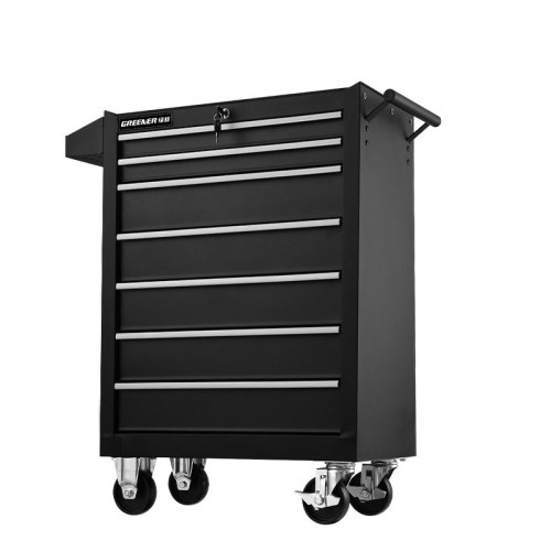 Greener 綠林 汽車維修移動抽屜工具車-DA-27 七抽黑 | 615*330*900MM | 注意！不含工具 | 重型煞車車輪