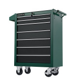 Greener 綠林 汽車維修移動抽屜工具車-DA-27 七抽綠 | 615*330*900MM | 注意！不含工具 | 重型煞車車輪