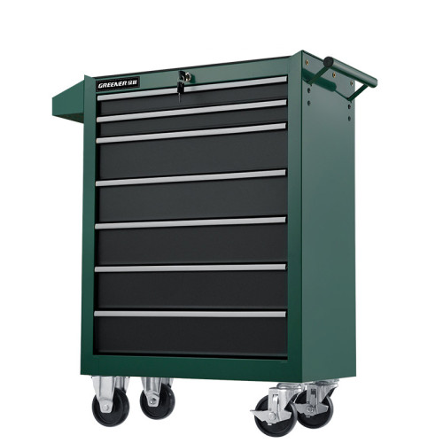 Greener 綠林 汽車維修移動抽屜工具車-DA-27 七抽綠 | 615*330*900MM | 注意！不含工具 | 重型煞車車輪