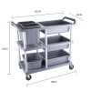 多功能三層收餐車-中號多功能推車 | 酒店/餐廳適用 | 堅固耐用 | 不易變形 | 厚實材料