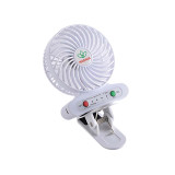 HADATA F95E 便攜式帶底夾手持芭蕉扇 - 白色 | 3檔風速 | 5cm夾距 | 底夾可拆卸