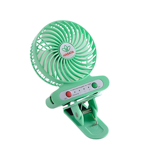 HADATA F95E 便攜式帶底夾手持芭蕉扇 - 綠色 | 3檔風速 | 5cm夾距 | 底夾可拆卸