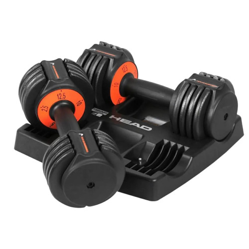HEAD 12.5lb 極速調重啞鈴(一對) - 黑色 | 自由重量訓練 | 舒適防滑手柄 | 香港行貨