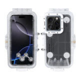 PULUZ 手機潛水防水殼 ( 適用蘋果手機 iPhone16 Pro) － 透明 | 40公尺深度防水 | 潛水密封