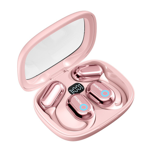 HYUNDAI 現代 Y16智慧語音翻譯藍牙耳機-櫻花粉 | 多國語言 | AI記錄 | 24h超長續航