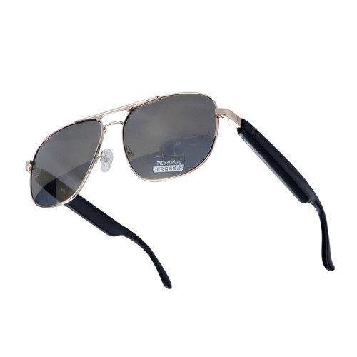 GS02智慧型藍牙無線音訊太陽眼鏡-金框水銀色 | 減少光刺激引起的疲勞 | 一鍵喚醒語音導航 | 清晰音效解放雙耳