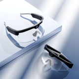 XV15智慧型藍牙眼鏡-黑框 透明鏡 128G | 防藍光鏡片 | 適用於多種場景 | 4K高清攝影機 | 防水等級