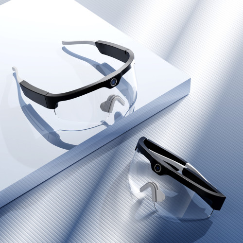 XV15智慧型藍牙眼鏡-黑框 透明鏡 128G | 防藍光鏡片 | 適用於多種場景 | 4K高清攝影機 | 防水等級