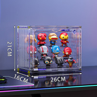 防潮防水手辦展示盒-透明中號 | 21*16*26cm | 三層階梯