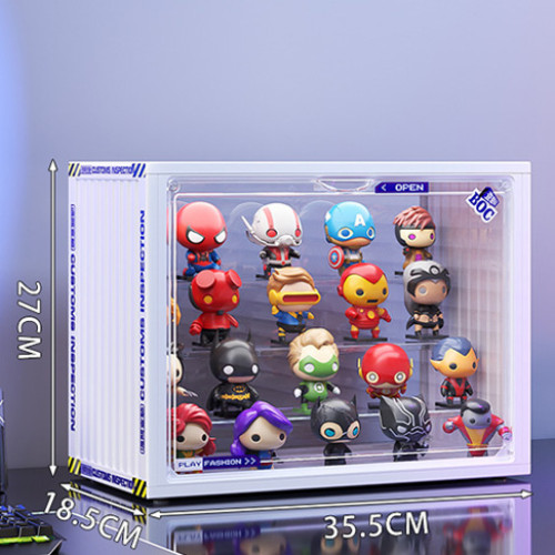 防潮防水手辦展示盒-白色大號 | 27*18.5*35.5cm | 四層階梯