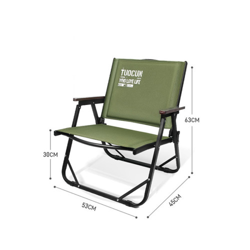 戶外便攜式折疊椅-綠色 大號 | 三層夾棉椅面 | 加強承重