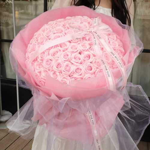 仿真玫瑰香皂花束（99朵）-粉紅色 | 表白必備 | 生日驚喜