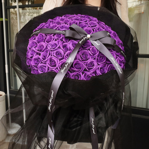仿真玫瑰香皂花束（99朵）-紫色 | 表白必備 | 生日驚喜