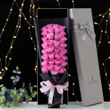 仿真香皂玫瑰花束-33朵粉紅色+燈飾 | 生日/情人節/表白/求婚適用 | 永不凋謝 | 家居裝飾