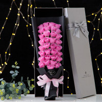 仿真香皂玫瑰花束-33朵粉紅色+燈飾 | 生日/情人節/表白/求婚適用 | 永不凋謝 | 家居裝飾