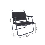 牛津布碳鋼折疊露營椅-圓管 中號 黑色 | 無需安裝 | 坐感舒適 | 即收即走