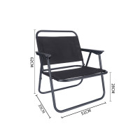 牛津布碳鋼折疊露營椅-圓管 中號 黑色 | 無需安裝 | 坐感舒適 | 即收即走