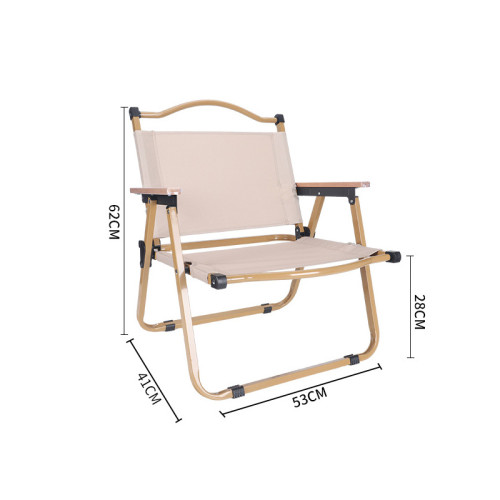 牛津布碳鋼折疊露營椅-方管 中號 卡其色 | 無需安裝 | 坐感舒適 | 即收即走