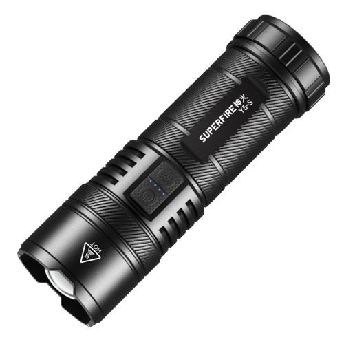 Superfire 神火Y5-S強光手電筒 | 700m遠射 | 45W高亮 | 五檔調光 | TYPE-C充電