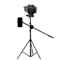 大熒幕廣角提詞器-提詞器+2.1公尺落地三腳架+手機前置橫桿 | 手機/單反相機/平板通用 | 高畫質顯示 | 藍牙遙控