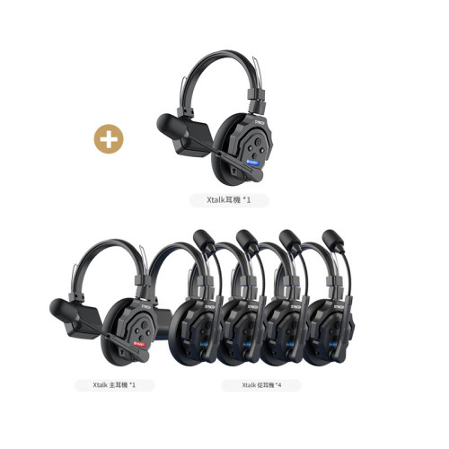 SYNCO奉科Xtalk X5無線降噪導播耳機-一拖五（6人通話）| 350米通話 | 一鍵降噪 | 加密防串頻