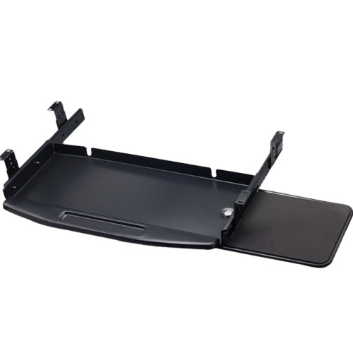 鋼製滑軌鍵盤托架-亮黑色+滑鼠墊 | 優質不鏽鋼 | 可容納多種規格鍵盤 | 承重強