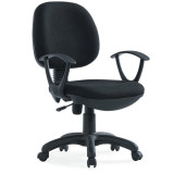 簡約辦公電腦椅-黑色 | 麻絨布面 | 加厚座椅背 | 四季皆宜