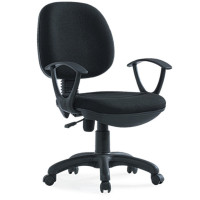 簡約辦公電腦椅-黑色 | 麻絨布面 | 加厚座椅背 | 四季皆宜