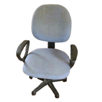 簡約辦公電腦椅-淺灰色 | 麻絨布面 | 加厚座椅背 | 四季皆宜