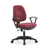 簡約辦公電腦椅-深紅色 | 麻絨布面 | 加厚座椅背 | 四季皆宜