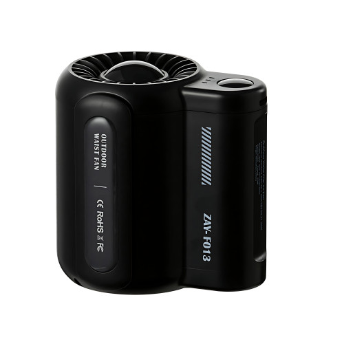 ZAY-F013 便攜式戶外降溫掛腰風扇 - 黑色 | 三檔可調 | 渦輪聚風 | 環繞立體風