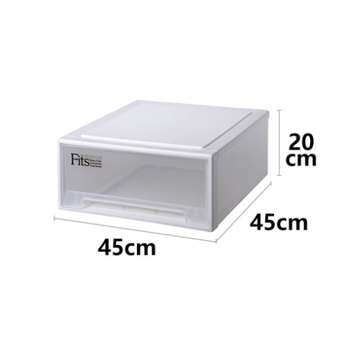 天馬系列透明門收納抽屜箱-45*45*20cm 白色 | 承重不易變形 | 卡槽設計疊加穩固