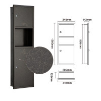 不銹鋼多功能紙巾盒-1200mm 嵌入式 古銅紋 | 超大空間設計 | 耐磨防刮花 | 典雅高貴質感